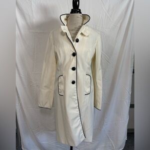 INC International Concepts Cream Trench Coat with Black Accents